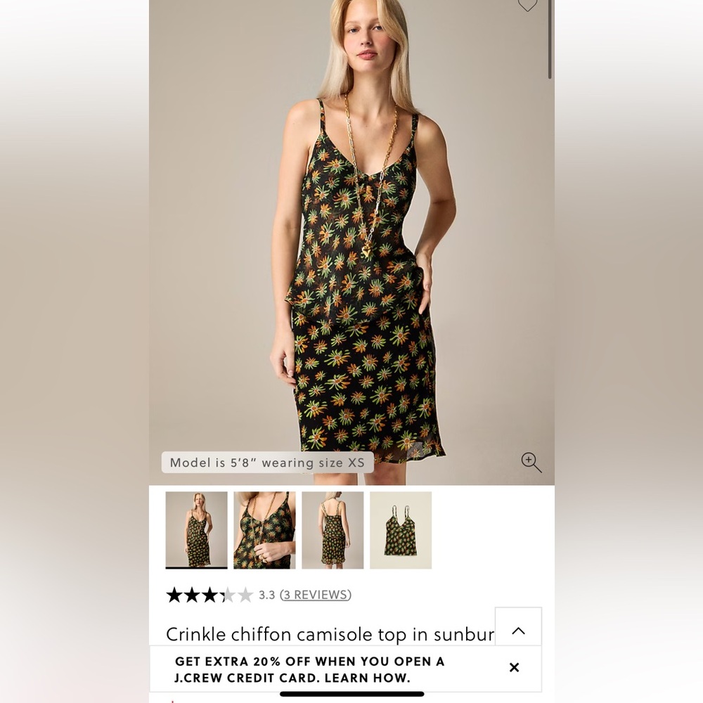 J. Crew crinkle chiffon skirt and top